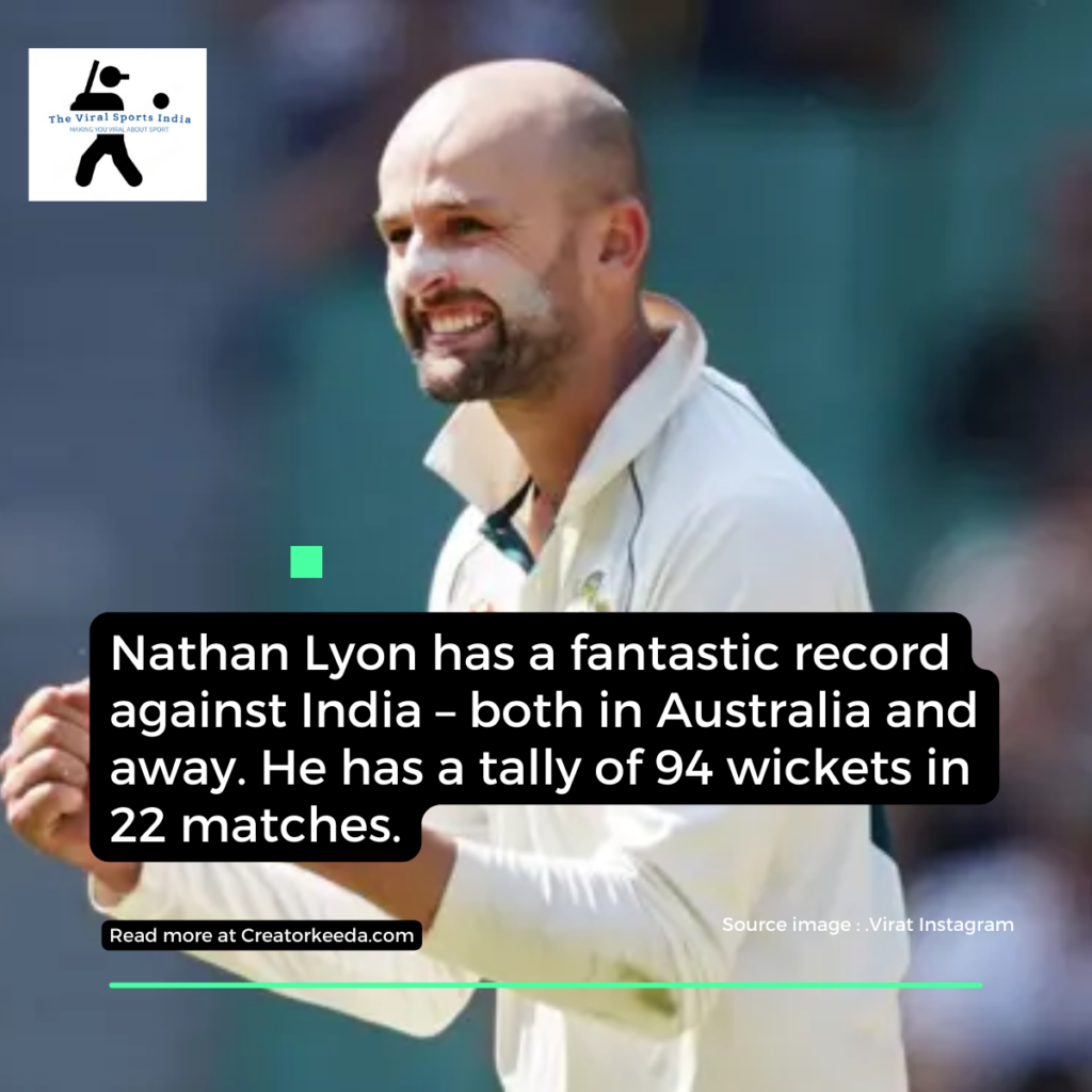 Nathan Lyon has a fantastic record against India 