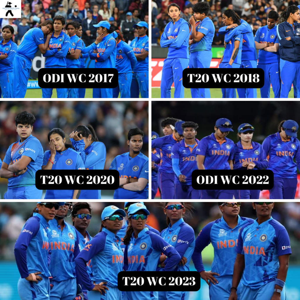 India Women’s in the last 5 ICC knockout Matches 
